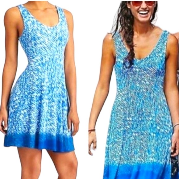 Athleta Blue Sleeveless Ocean Reef Sporty Dress size Small - Picture 1 of 3